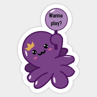 Kawaii purple octopus Sticker